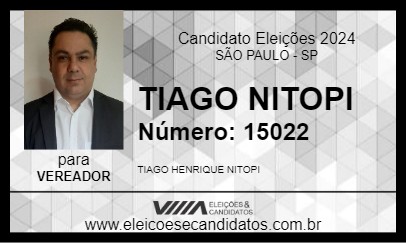 Candidato TIAGO NITOPI 2024 - SÃO PAULO - Eleições