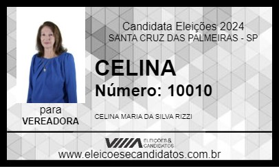 Candidato CELINA 2024 - SANTA CRUZ DAS PALMEIRAS - Eleições