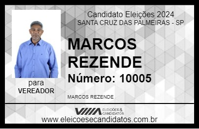 Candidato MARCOS REZENDE 2024 - SANTA CRUZ DAS PALMEIRAS - Eleições