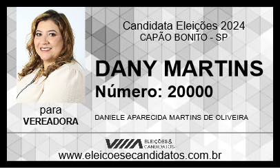 Candidato DANY MARTINS 2024 - CAPÃO BONITO - Eleições