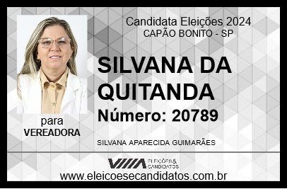 Candidato SILVANA DA QUITANDA 2024 - CAPÃO BONITO - Eleições