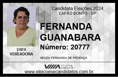 Candidato FERNANDA GUANABARA 2024 - CAPÃO BONITO - Eleições