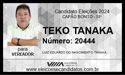 Candidato TEKO TANAKA 2024 - CAPÃO BONITO - Eleições