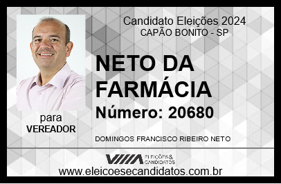 Candidato NETO DA FARMÁCIA 2024 - CAPÃO BONITO - Eleições