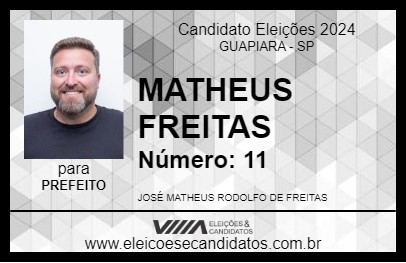 Candidato MATHEUS FREITAS 2024 - GUAPIARA - Eleições