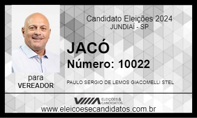 Candidato JACÓ 2024 - JUNDIAÍ - Eleições