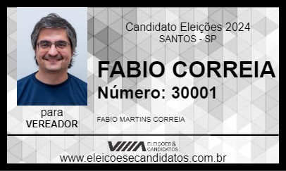 Candidato FABIO CORREIA 2024 - SANTOS - Eleições