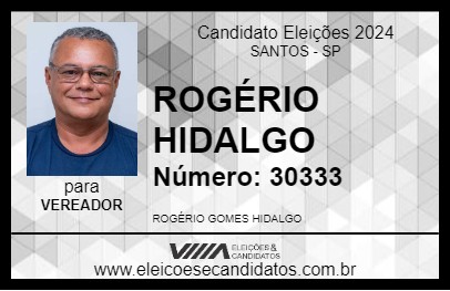 Candidato ROGÉRIO HIDALGO 2024 - SANTOS - Eleições