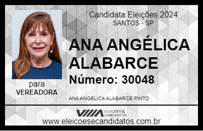 Candidato ANA ANGÉLICA ALABARCE 2024 - SANTOS - Eleições