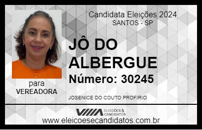 Candidato JÔ DO ALBERGUE 2024 - SANTOS - Eleições