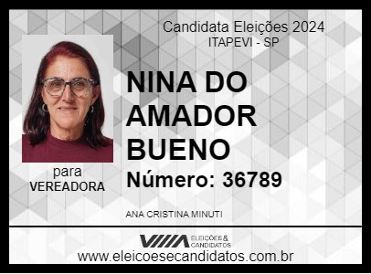 Candidato NINA DO AMADOR BUENO 2024 - ITAPEVI - Eleições