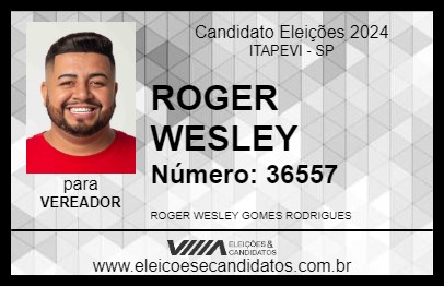 Candidato ROGER WESLEY 2024 - ITAPEVI - Eleições