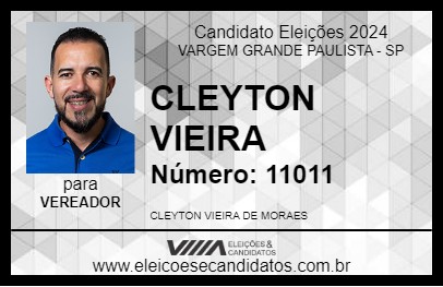 Candidato CLEYTON VIEIRA 2024 - VARGEM GRANDE PAULISTA - Eleições