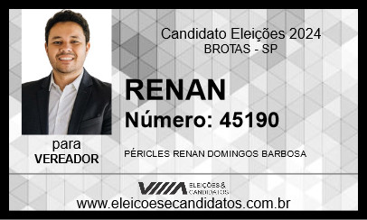 Candidato RENAN 2024 - BROTAS - Eleições