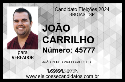 Candidato JOÃO CARRILHO 2024 - BROTAS - Eleições