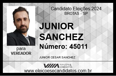 Candidato JUNIOR SANCHEZ 2024 - BROTAS - Eleições