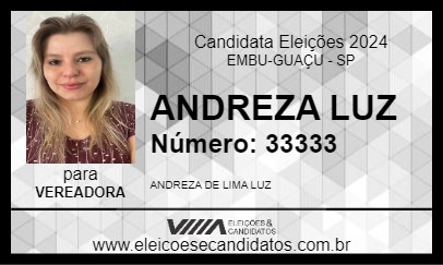 Candidato ANDREZA LUZ 2024 - EMBU-GUAÇU - Eleições