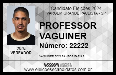 Candidato PROFESSOR VAGUINER 2024 - VARGEM GRANDE PAULISTA - Eleições