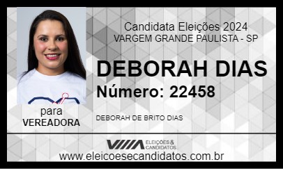 Candidato DEBORAH DIAS 2024 - VARGEM GRANDE PAULISTA - Eleições