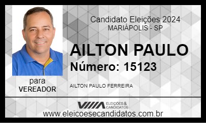 Candidato AILTON PAULO 2024 - MARIÁPOLIS - Eleições