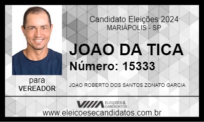 Candidato JOAO DA TICA 2024 - MARIÁPOLIS - Eleições