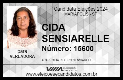 Candidato CIDA SENSIARELLE 2024 - MARIÁPOLIS - Eleições