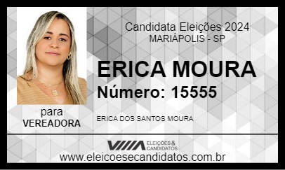 Candidato ERICA MOURA 2024 - MARIÁPOLIS - Eleições