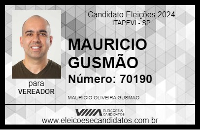 Candidato MAURICIO GUSMÃO 2024 - ITAPEVI - Eleições