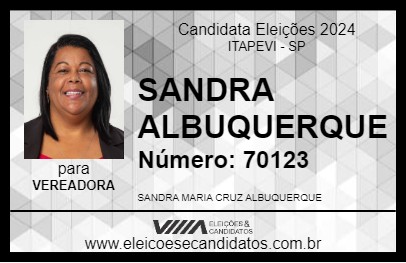 Candidato SANDRA ALBUQUERQUE 2024 - ITAPEVI - Eleições