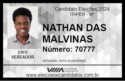 Candidato NATHAN DAS MALVINAS 2024 - ITAPEVI - Eleições