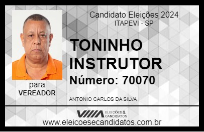 Candidato TONINHO INSTRUTOR 2024 - ITAPEVI - Eleições