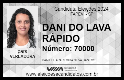 Candidato DANI DO LAVA RÁPIDO 2024 - ITAPEVI - Eleições