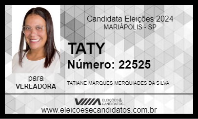 Candidato TATY 2024 - MARIÁPOLIS - Eleições