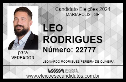 Candidato LEO RODRIGUES 2024 - MARIÁPOLIS - Eleições