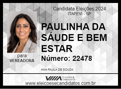 Candidato PAULINHA DO BEM ESTAR 2024 - ITAPEVI - Eleições