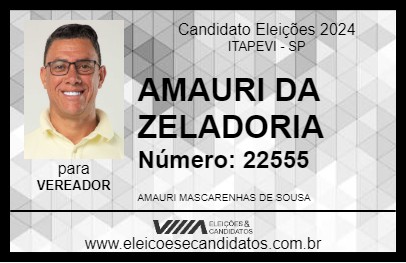 Candidato AMAURI DA ZELADORIA 2024 - ITAPEVI - Eleições