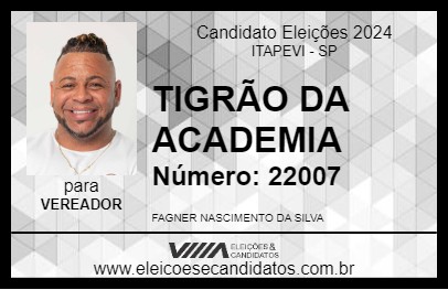 Candidato TIGRÃO DA ACADEMIA 2024 - ITAPEVI - Eleições