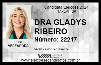 Candidato DRA GLADYS RIBEIRO 2024 - ITAPEVI - Eleições