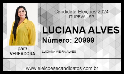 Candidato LUCIANA ALVES 2024 - ITUPEVA - Eleições