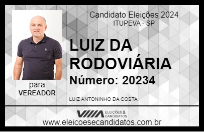 Candidato LUIZ DA RODOVIÁRIA 2024 - ITUPEVA - Eleições