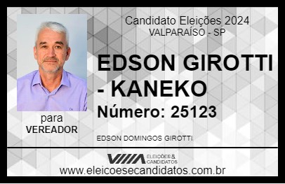 Candidato EDSON GIROTTI - KANEKO 2024 - VALPARAÍSO - Eleições