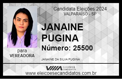 Candidato JANAINE PUGINA 2024 - VALPARAÍSO - Eleições