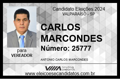 Candidato CARLOS MARCONDES 2024 - VALPARAÍSO - Eleições