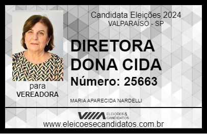 Candidato DIRETORA DONA CIDA 2024 - VALPARAÍSO - Eleições