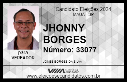 Candidato JHONNY BORGES 2024 - MAUÁ - Eleições