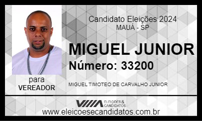 Candidato MIGUEL JUNIOR 2024 - MAUÁ - Eleições