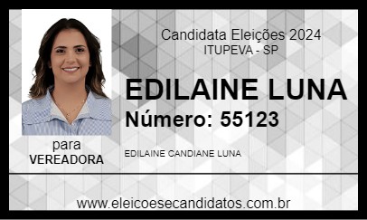 Candidato EDILAINE LUNA 2024 - ITUPEVA - Eleições