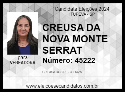 Candidato CREUSA DA NOVA MONTE SERRAT 2024 - ITUPEVA - Eleições