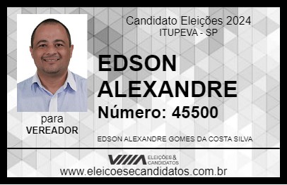 Candidato EDSON ALEXANDRE 2024 - ITUPEVA - Eleições