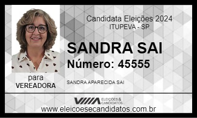 Candidato SANDRA SAI 2024 - ITUPEVA - Eleições